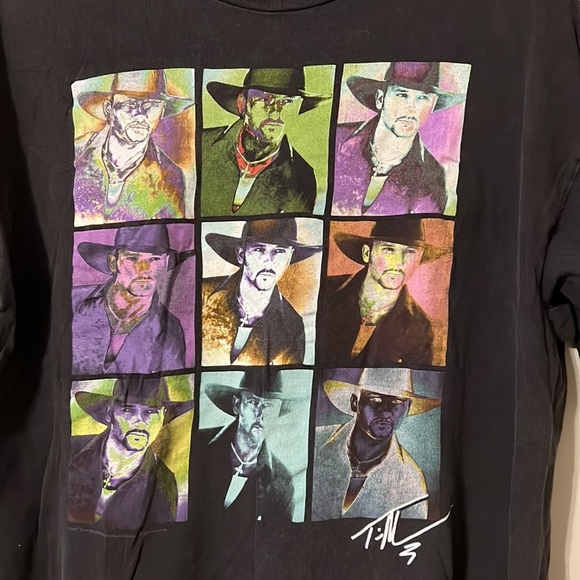 Cronies Tim McGraw large t-shirt short sleeve black multicolor photo block - Picture 3 of 10